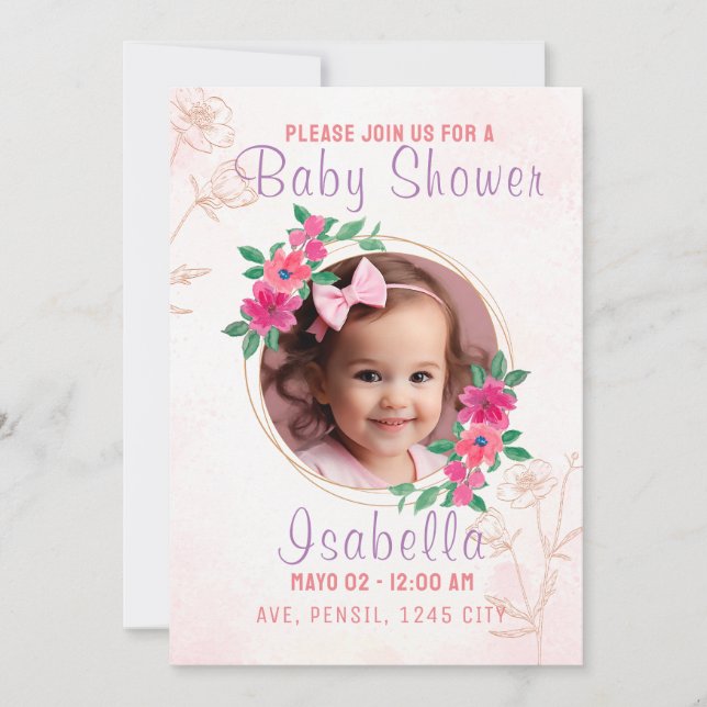 Tarjeta invitación Baby Shower Inbjudningar (Framsida)