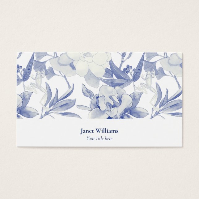 Tarjeta magnolias azules visitkort (Framsidan)