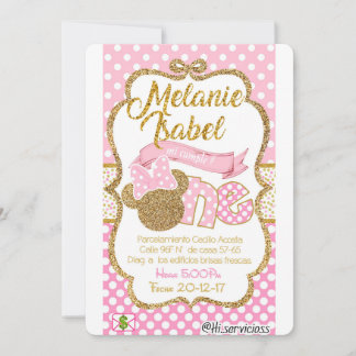 tarjeta minnie dorada