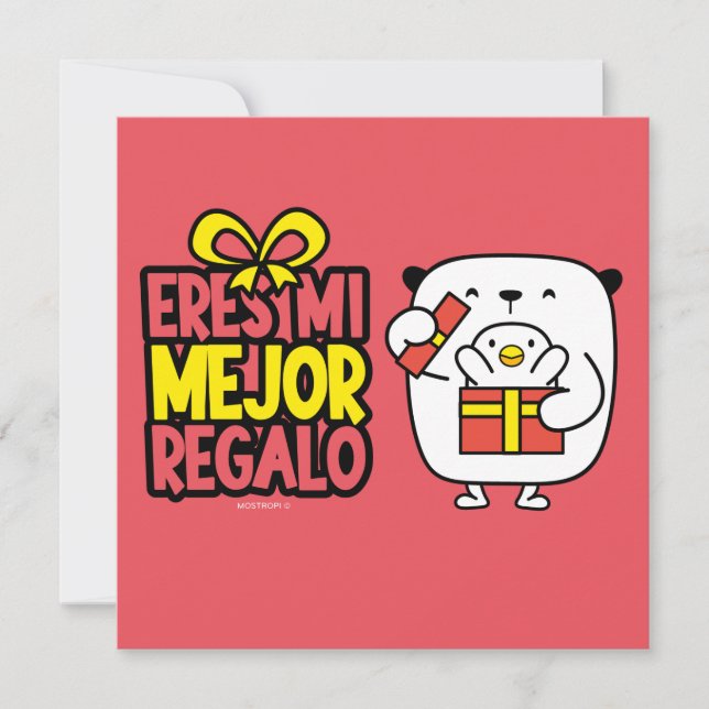 Tarjeta Navidad│Eres mi mejor regalo Julkort (Framsida)
