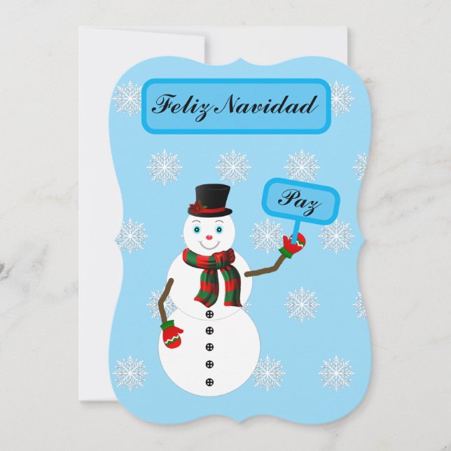 tarjeta navideña de hombre de nieve (Framsida)