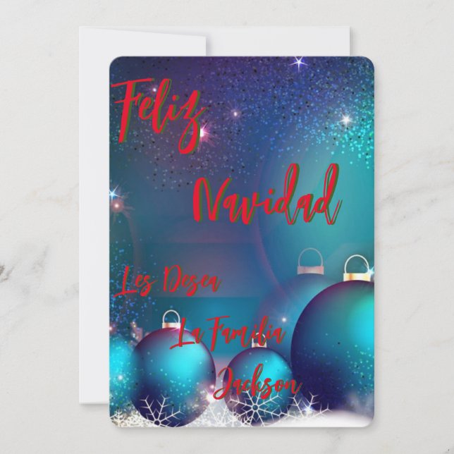 Tarjeta Navideña Feliz Navidad personalizada (Framsida)
