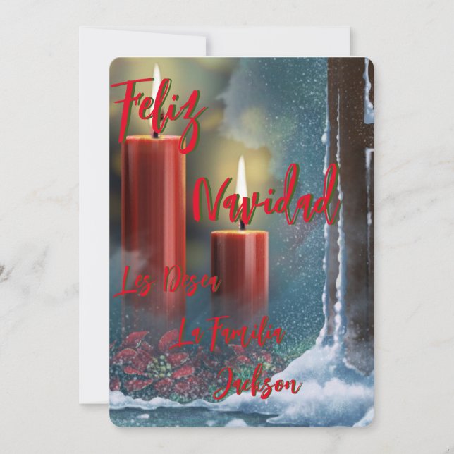 Tarjeta Navideña Feliz Navidad personalizada (Framsida)