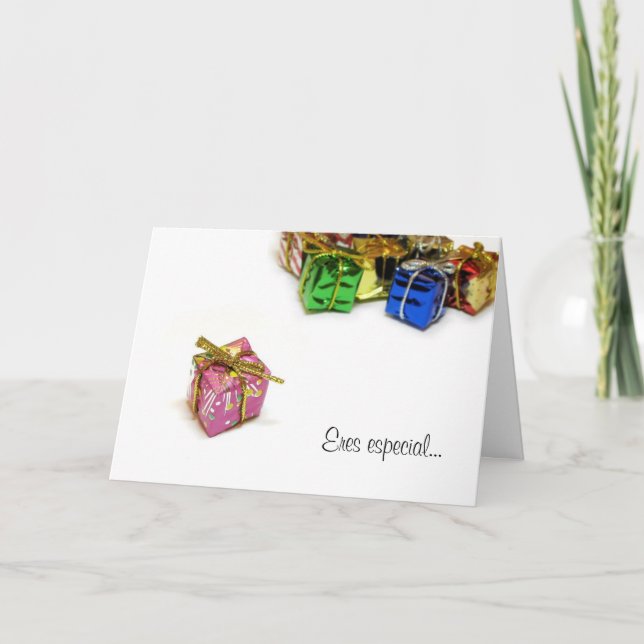 Tarjeta Navideña "speciellla Eres ", Helgkort (Framsida)