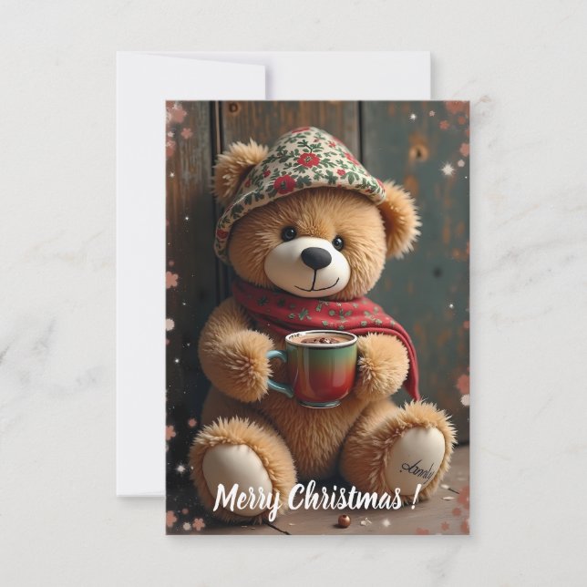 Tarjeta Navideña Teddy #2 Tack Kort (Framsida)
