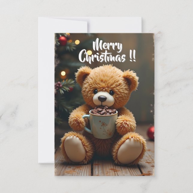 Tarjeta navideña Teddy #3 Tack Kort (Framsida)