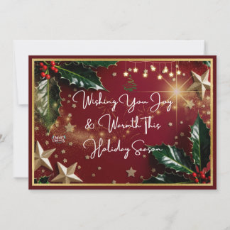 Tarjeta Navideña "Wishing You Joy & Warmth" Tack Kort