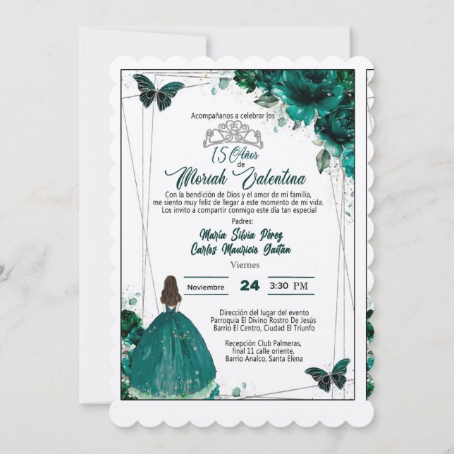 TARJETA PARA BODA O QUINCEAÑERA SPARA DATUMET (Framsida)