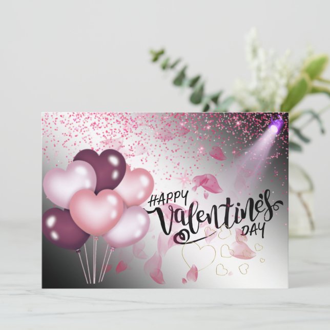Tarjeta  plana con  globos de san Valentin Julkort (Stående Fram)