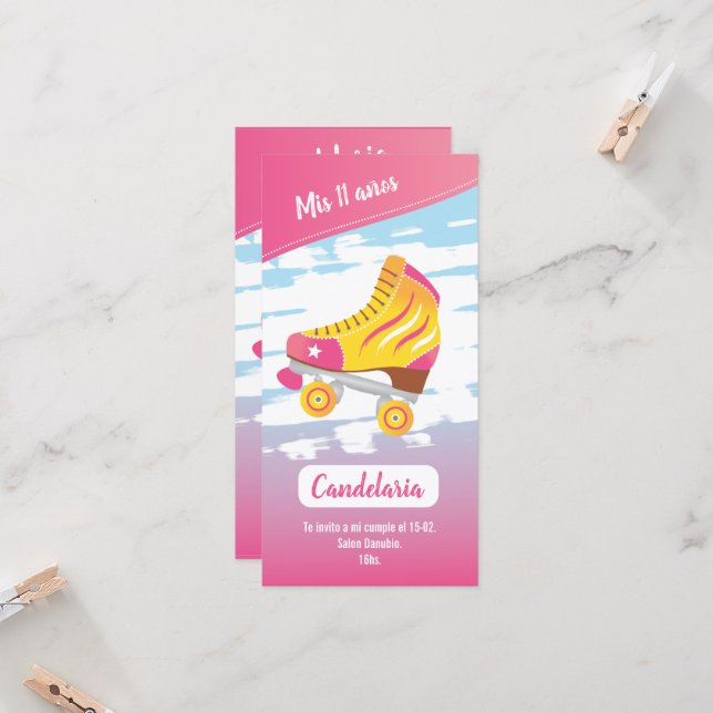 Tarjeta plana, temática patinaje (Fram/Back In Situ)