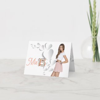 Tarjeta plegable mis 15 digital inbjudan