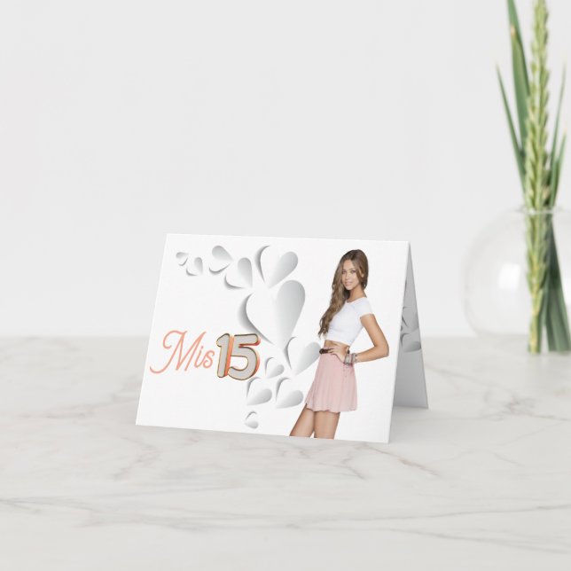 Tarjeta plegable mis 15 digital inbjudan (Framsida)