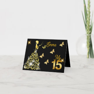 Tarjeta plegable quinceañera  digital o impresa inbjudan