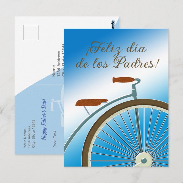 Tarjeta postal - ¡Feliz día de los Padres! Vykort (Fram/baksida)