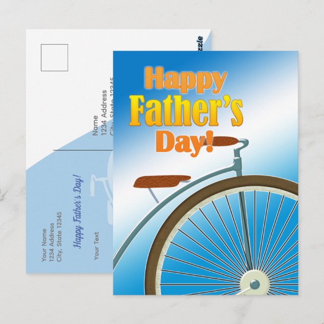 Tarjeta postal - Happy Father's Day Vykort (Fram/baksida)