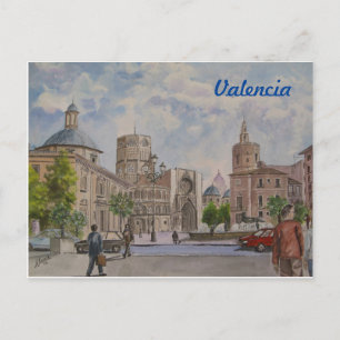 Tarjeta postal, Valencia, Plaza de la Virgen Vykort