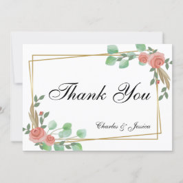 Tarjeta Thank You boda personalizada floral Tack Kort