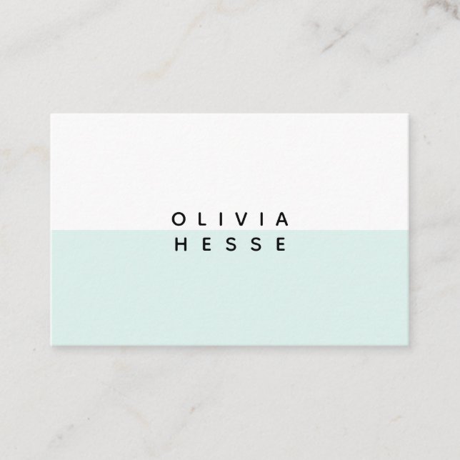 Tarjeta visita Minimal Blue White Business Card Visitkort (Framsida)