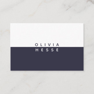 Tarjeta visita Minimal DarkBlue White BusinessCard Visitkort
