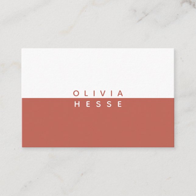 Tarjeta visita Minimal Ginger & White BusinessCard Visitkort (Framsida)