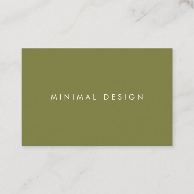 Tarjeta visita Minimal Green & White BusinessCard Visitkort (Framsida)