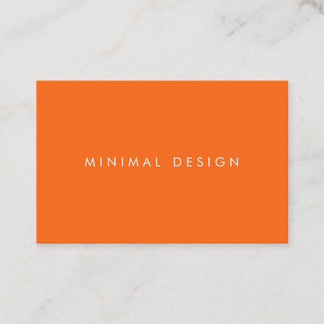 Tarjeta visita Minimal Orange & White BusinessCard Visitkort (Framsida)