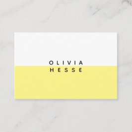 Tarjeta visita Minimal Yellow White Business Card Visitkort