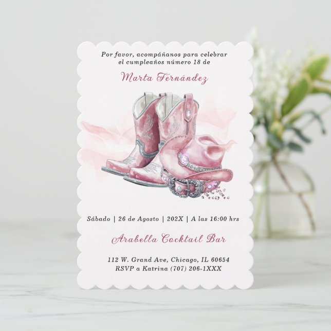 Tarjetas de Cumpleaños Personalizadas Para Adultos Inbjudningar (Stående Fram)