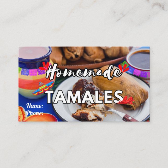 Tarjetas de Negocio Tamales Visitkort (Framsida)