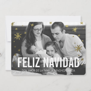 Tarjetas Navideñas de Foto Nieve de Oro Julkort