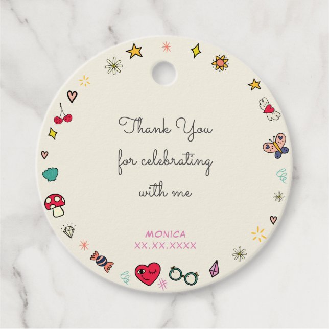 Tårkattkaniner, ungar tack... gåvor etiketter (Framsida)