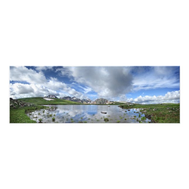 Tarn ovanför Elk Bäck Canyon på kontinentaldiven Fototryck (Framsidan)