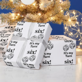 Tärning Kastar Sex Det Är Min Tur Slå Tärning Presentpapper
