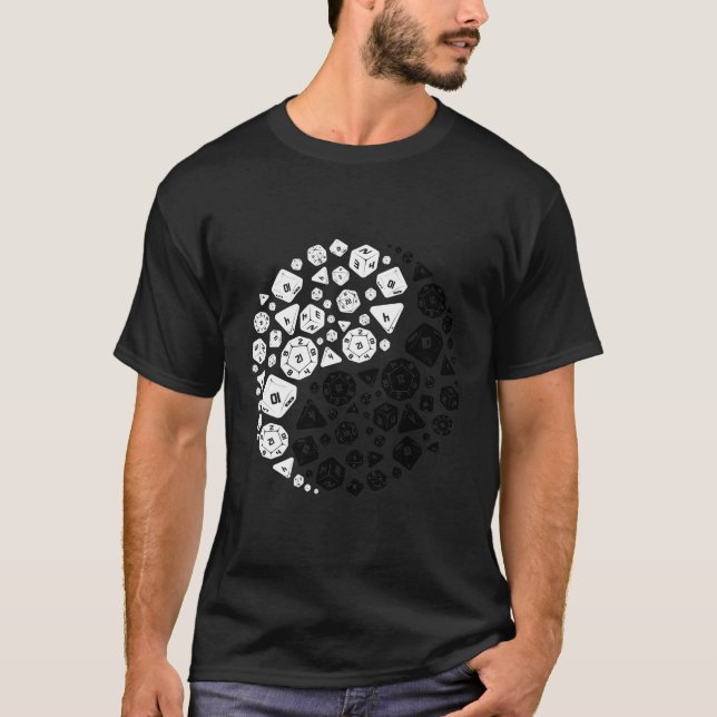 Tärning Yin Yang T Shirt (Framsida)