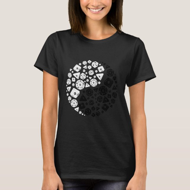 Tärning Yin Yang T Shirt (Framsida)