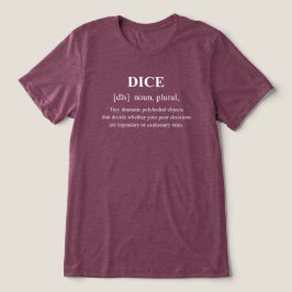 Tärningar Rolligt Spel RPG Definition Med Vit Text T Shirt