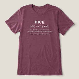 Tärningar Rolligt Spel RPG Definition Med Vit Text T Shirt
