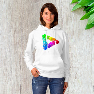 Tärningstriangel Dam Hoodie T Shirt
