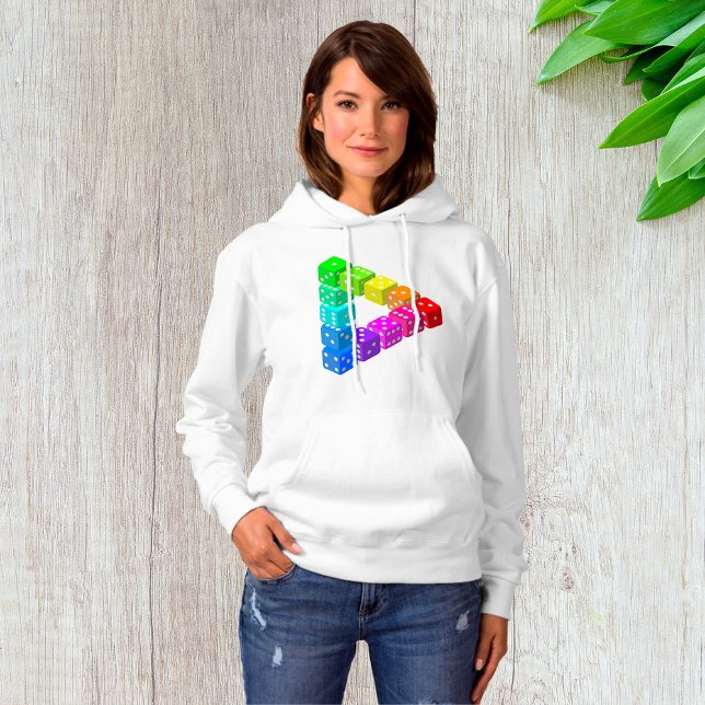 Tärningstriangel Dam Hoodie T Shirt (Skapare uppladdad)