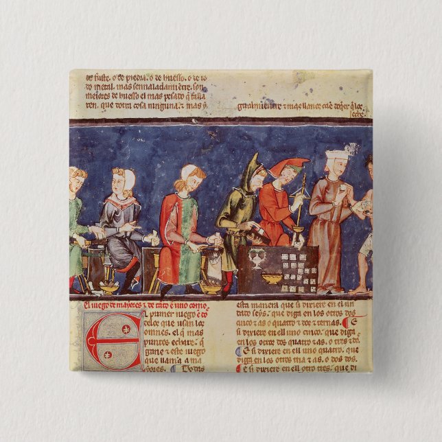 Tärningtillverkare, från 'boken av lekar knapp (Framsida)