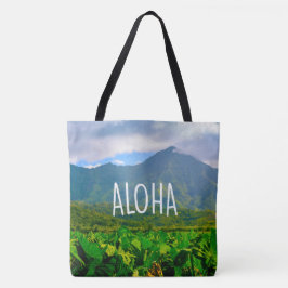 Taro Fält, Hanalei, Kauai, Hawaiian Beach Bag Bag Tygkasse
