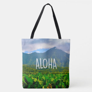 Taro Fält, Hanalei, Kauai, Hawaiian Beach Bag Bag Tygkasse