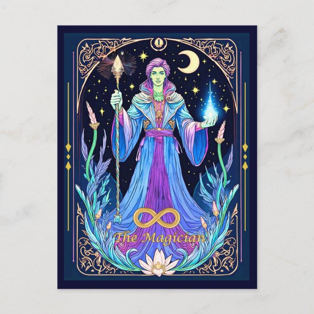 Taroillustration, Magikern Vykort (Framsida)