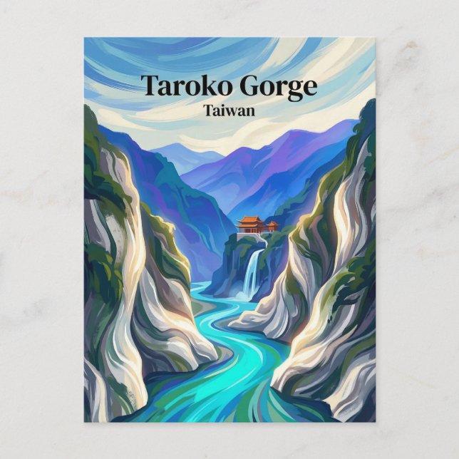 Taroko-ravinen Taiwan Vykort (Framsida)