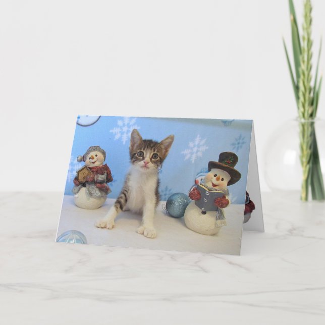 Taromina och Snögubbarna - Kattjulkort Helgkort (Framsida)