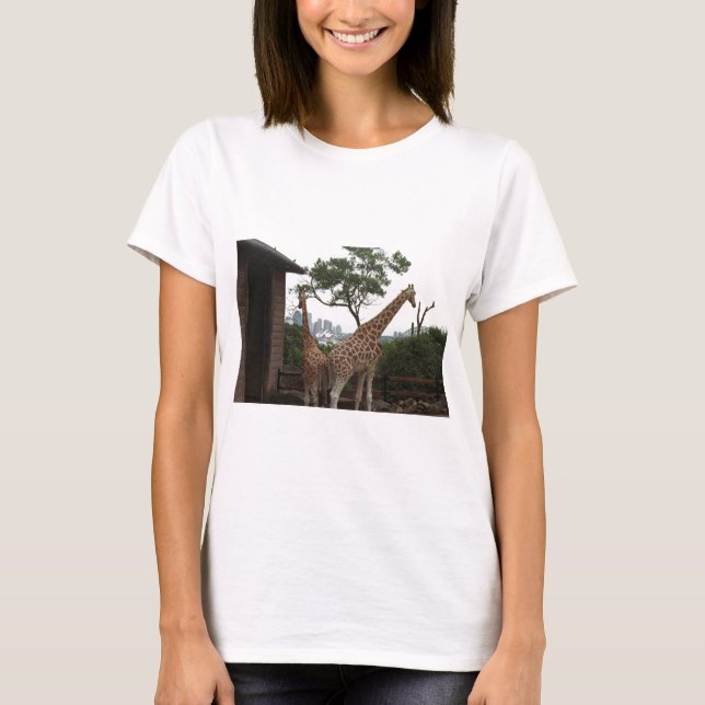 Taronga för hus för giraffSydney opera Zoo T-shirt (Framsida)