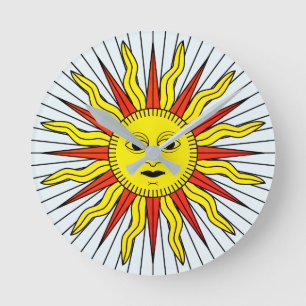 Tarot av symbolen Marseille Sol (#19) Rund Klocka