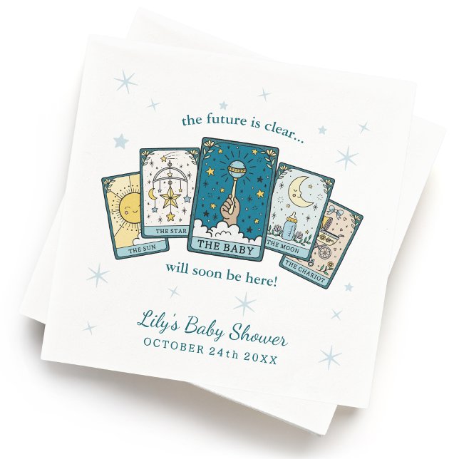 Tarot Baby Boy Baby Shower Paper Napkin Pappersservett (Skapare uppladdad)