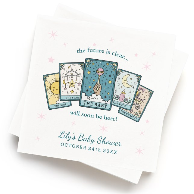Tarot Baby Girl Baby Shower Paper Napkin Pappersservett (Skapare uppladdad)
