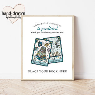 Tarot Baby Shower Bokar för Baby Bord-tecken Poster